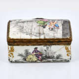 Presumably France. Enamel and copper snuffbox with couple in front of architecture "Surprise d'Amour" - photo 8