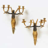 Paris. Pair of partially gilt bronze empire wall appliques with victories - Foto 1
