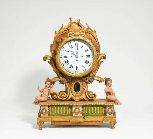 South Germany. Wooden rococo commode clock with musical mechanism - Foto 1
