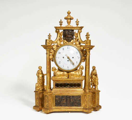 South Germany. Wooden classicism commode clock with musical mechanism - photo 1