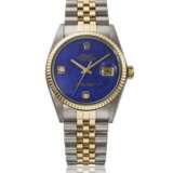 Rolex. ROLEX, STEEL AND GOLD DATE JUST WITH LAPIS LAZULI DIAL, REF. 16013 - фото 1