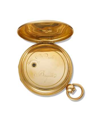 Breguet. BREGUET, 18K GOLD JUMP HOUR A TOC QUARTER REPEATING CYLINDER WATCH WITH GOLD DIAL, SOLD TO MONSIEUR JAMES - photo 4