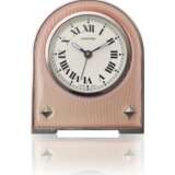Cartier. CARTIER, STAINLESS STEEL AND ENAMEL DESK CLOCK WITH ALARM, REF. 2746 - Foto 1