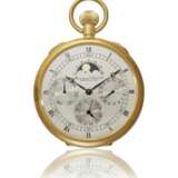 IWC. IWC, 18K GOLD LIMITED EDITION OPENFACE FULL CALENDAR KEYLESS LEVER WATCH WITH MOON PHASES, REF. 5500 - фото 1