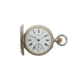 Patek Philippe. PATEK PHILIPPE, SILVER AND 14K GOLD PLATED HUNTER CASE KEYLESS CYLINDER POCKET WATCH - фото 2