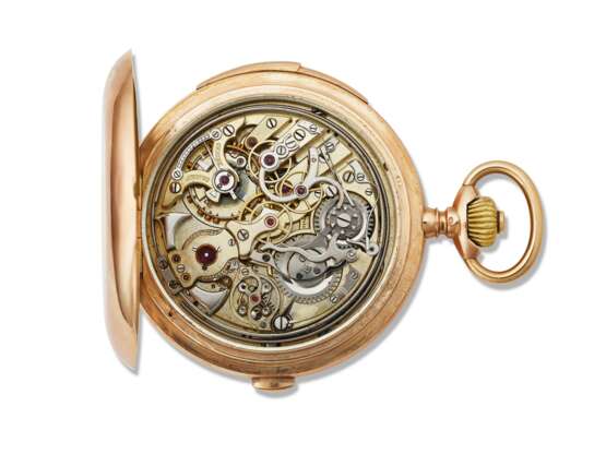 PHILIPPE DUBOIS & FILS, 14K PINK GOLD MINUTE REPEATING CALENDAR KEYLESS LEVER CHRONOGRAPH WATCH WITH MOON PHASES - Foto 2