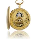 SWISS, 18K GOLD OPENFACE CARILLON QUARTER REPEATING ON GONGS KEYWOUND WATCH - Foto 3