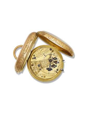 G.W. ROBINSON, 18K GOLD OPENFACE KEYWOUND LEVER WATCH MADE FOR THE SPANISH MARKET - фото 3