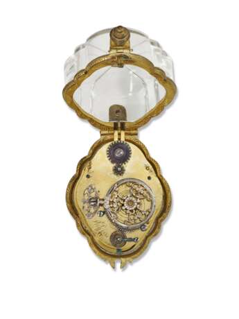 P. LAGISSE, GENEVE, GILT METAL AND GLASS PENDANT WATCH WITH EARLY BALANCE SPRING, MADE FOR THE PERSIAN MARKET - Foto 4