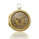 GEORGE GRAHAM, 18K GOLD OPENFACE PAIR CASED REPOUSSE WATCH WITH CYLINDER ESCAPEMENT - photo 2