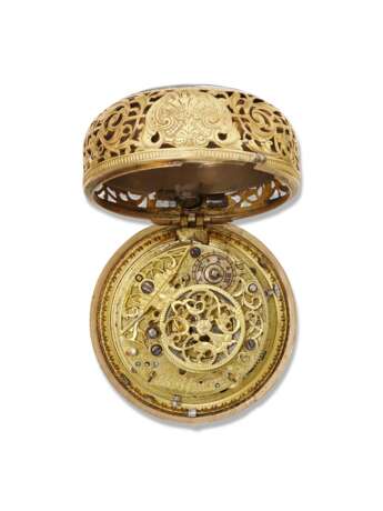 JOSEF NEIMEIR, GOLD AND ENAMEL OPENFACE PAIR CASED QUARTER REPEATING VERGE WATCH - photo 3