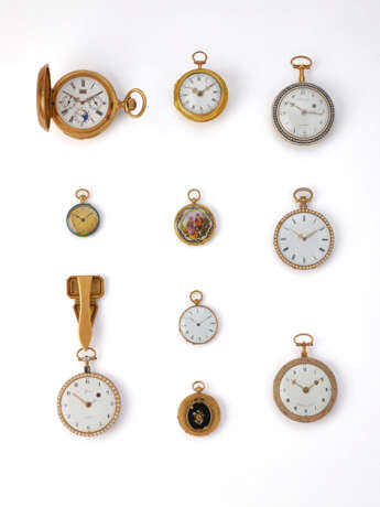 A GROUP OF TEN GOLD POCKET WATCHES - фото 1