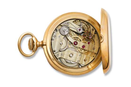 Patek Philippe. A highly important and probably unique 18K pink gold openface keyless lever perpetual calendar watch Guillaume balance and equation of time - Foto 2