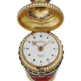 MARKWICK MARKHAM, PERIGAL. A VERY FINE AND EXTREMELY RARE SMALL 18K GOLD, GILT METAL, SILVER AND ENAMEL DIAMOND-SET VASE-FORM WATCH WITH CONCEALED DIAL, MADE FOR THE TURKISH MARKET - photo 3