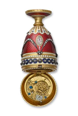 MARKWICK MARKHAM, PERIGAL. A VERY FINE AND EXTREMELY RARE SMALL 18K GOLD, GILT METAL, SILVER AND ENAMEL DIAMOND-SET VASE-FORM WATCH WITH CONCEALED DIAL, MADE FOR THE TURKISH MARKET - photo 4