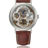 BREGUET. A RARE PLATINUM SKELETONISED PERPETUAL CALENDAR TOURBILLON WRISTWATCH WITH RETROGRADE DATE AND LEAP YEAR INDICATION - фото 1