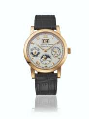 A. LANGE &amp; S&#214;HNE. AN ELEGANT 18K PINK GOLD AUTOMATIC PERPETUAL CALENDAR WRISTWATCH WITH MOON PHASES, LEAP YEAR INDICATION, DATE, ZERO-RESET FUNCTION, GUARANTEE AND BOX
