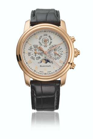 BLANCPAIN. AN 18K PINK GOLD AUTOMATIC PERPETUAL CALENDAR SPLIT SECONDS CHRONOGRAPH WRISTWATCH WITH MOON PHASES AND LEAP YEAR INDICATION - photo 1