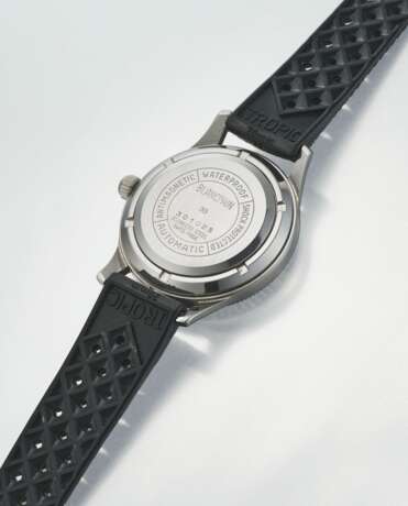 BLANCPAIN. A VERY RARE STAINLESS STEEL AUTOMATIC WRISTWATCH WITH SWEEP CENTRE SECONDS AND NO RADIATIONS DIAL - Foto 3