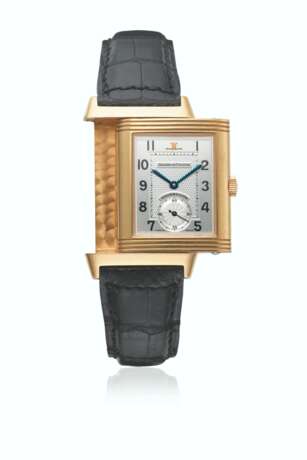 JAEGER-LECOULTRE. A VERY RARE 18K PINK GOLD LIMITED EDITION TOURBILLON REVERSO WRISTWATCH WITH BOX - photo 1