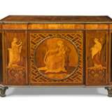 A GEORGE III ORMOLU-MOUNTED MAHOGANY, AMARANTH, HAREWOOD, MARQUETRY AND PARQUETRY BREAKFRONT CABINET - Foto 1