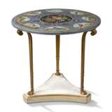 AN ITALIAN MICROMOSAIC AND MARBLE TABLE TOP ON AN ORMOLU AND WHITE-PAINTED BASE - фото 2