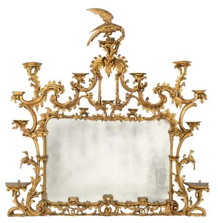 A GEORGE III GILTWOOD OVERMANTEL MIRROR - photo 1