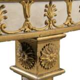 A PAIR OF GEORGE III PARCEL-GILT AND WHITE-PAINTED DEMI-LUNE SIDE TABLES - photo 2