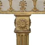 A PAIR OF GEORGE III PARCEL-GILT AND WHITE-PAINTED DEMI-LUNE SIDE TABLES - фото 3