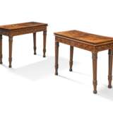 A PAIR OF GEORGE III MAHOGANY CONCERTINA-ACTION CARD TABLES - photo 1