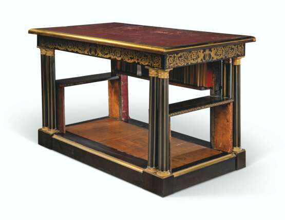 A GEORGE IV ORMOLU AND BRASS-MOUNTED, BRASS-INLAID `BOULLE` MARQUETRY AND EBONY LIBRARY FOLIO TABLE - фото 3