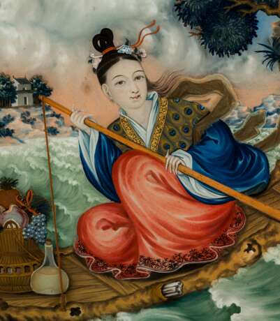 A PAIR OF CHINESE EXPORT REVERSE-GLASS PAINTINGS - photo 3