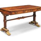 A REGENCY PARCEL-GILT, BURR-YEW AND KINGWOOD SOFA TABLE - фото 2