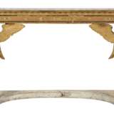 A PAIR OF NORTH ITALIAN EMPIRE PARCEL-GILT, CREAM AND WHITE-PAINTED AND SIMULATED-MARBLE CONSOLE TABLES - фото 2