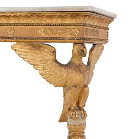A PAIR OF NORTH ITALIAN EMPIRE PARCEL-GILT, CREAM AND WHITE-PAINTED AND SIMULATED-MARBLE CONSOLE TABLES - photo 3