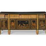 A REGENCY-STYLE LACQUER, JAPANNED AND GILTWOOD SIDE CABINET - фото 1