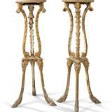 A PAIR OF GEORGE III PARCEL-GILT AND CREAM-PAINTED TORCHERES - фото 1