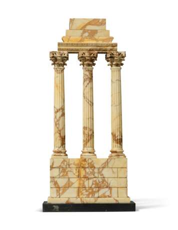TWO ITALIAN GIALLO SIENA MARBLE MODELS OF SURVIVING SECTIONS OF THE TEMPLES OF CASTOR AND POLLUX AND VESPASIAN - photo 2