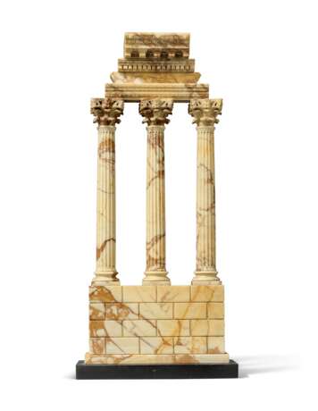 TWO ITALIAN GIALLO SIENA MARBLE MODELS OF SURVIVING SECTIONS OF THE TEMPLES OF CASTOR AND POLLUX AND VESPASIAN - Foto 3