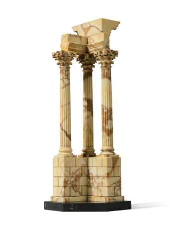 TWO ITALIAN GIALLO SIENA MARBLE MODELS OF SURVIVING SECTIONS OF THE TEMPLES OF CASTOR AND POLLUX AND VESPASIAN - фото 4