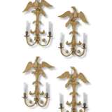 A SET OF FOUR REGENCY GILTWOOD TWIN-BRANCH WALL-LIGHTS - photo 1