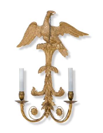 A SET OF FOUR REGENCY GILTWOOD TWIN-BRANCH WALL-LIGHTS - photo 4