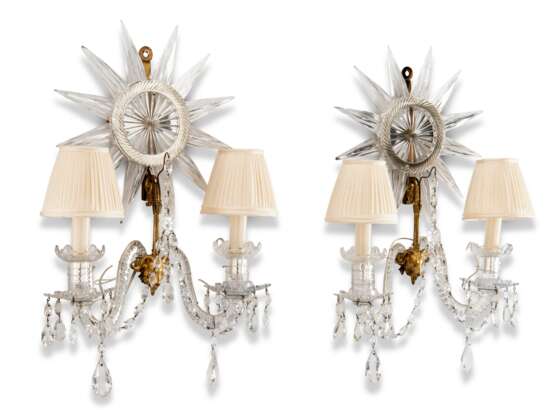 A PAIR OF REGENCY-STYLE CUT-GLASS AND ORMOLU TWIN-BRANCH WALL-LIGHTS - photo 2