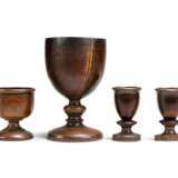 A GROUP OF FOUR FRUITWOOD TREEN CUPS - фото 3