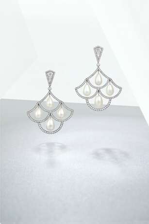 JAR NATURAL PEARL AND DIAMOND EARRINGS - Foto 4