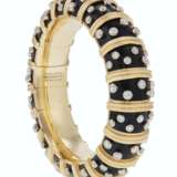 TIFFANY & CO. JEAN SCHLUMBERGER ENAMEL AND DIAMOND BANGLE BRACELET - photo 2