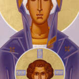 Virgin Mary (Our Lady Nikopea) Bois naturel Peinture acrylique Néo-byzantin Genre religieux Ukraine 2021 - photo 2