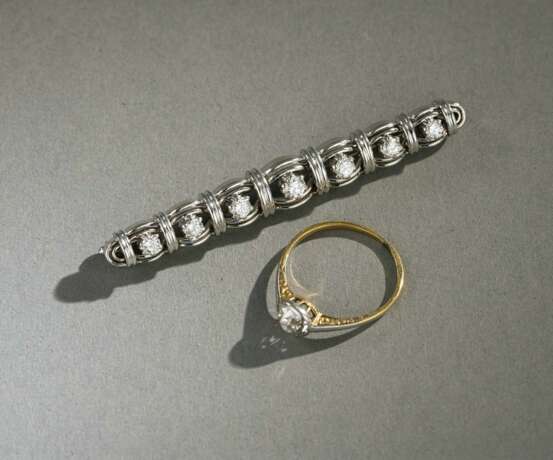 Stabbrosche mit Diamanten, Ring mit Altschliffdiamant - фото 3