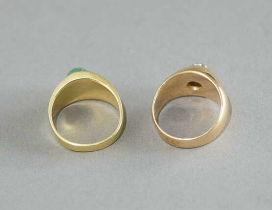 Ring mit Smaragd-Cabochon und Ring mit Diamant - photo 6