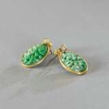 Paar Jade-Diamant-Ohrringe - Foto 2